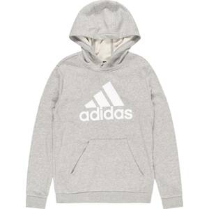 Sportovní mikina 'Big Logo Essentials ' ADIDAS SPORTSWEAR šedý melír / bílá