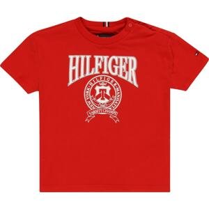 Tričko 'Varsity' Tommy Hilfiger červená / bílá