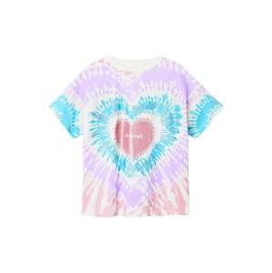Tričko 'Hippie' Desigual azurová / světle fialová / světle růžová / bílá
