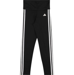 Sportovní kalhoty 'Essentials Aeroready 3-Stripes High-Waisted' ADIDAS SPORTSWEAR černá / bílá