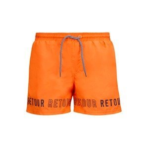 Plavecké šortky 'Renzo' Retour Jeans námořnická modř / svítivě oranžová