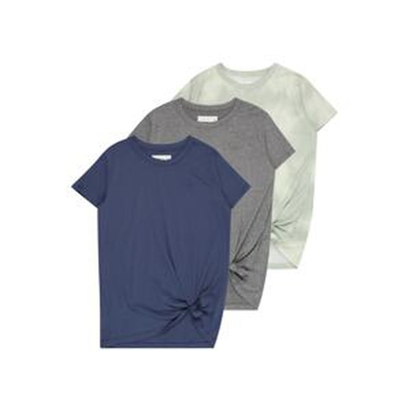 Tričko Abercrombie & Fitch marine modrá / šedý melír / pastelově zelená