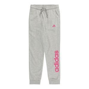 Sportovní kalhoty 'Essentials Linear Logo' ADIDAS SPORTSWEAR šedý melír / pink