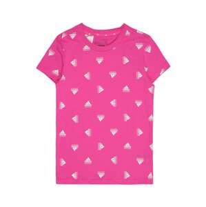 Funkční tričko 'Brand Love Print ' ADIDAS SPORTSWEAR fuchsiová / bílá