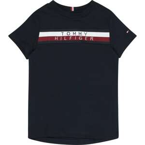 Tričko Tommy Hilfiger noční modrá / bordó / bílá