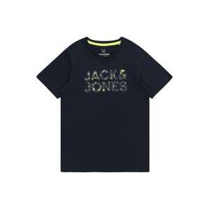 Tričko 'NEON' Jack & Jones Junior námořnická modř / rákos