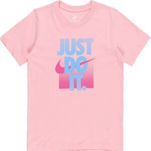 Tričko Nike Sportswear modrá / pink / růžová