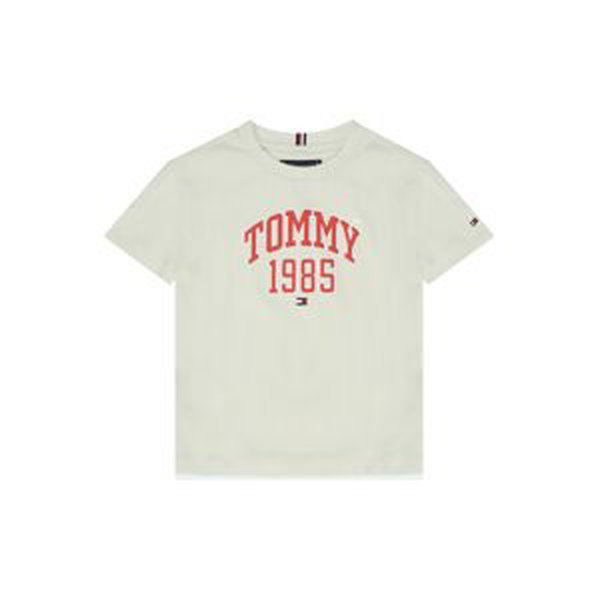 Tričko Tommy Hilfiger béžová / krvavě červená
