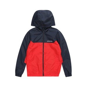 Přechodná bunda Jack & Jones Junior marine modrá / červená / bílá