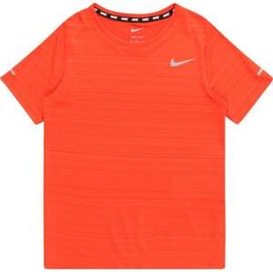 Funkční tričko 'Miler' Nike světle šedá / červená