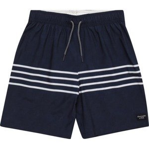 Plavecké šortky Abercrombie & Fitch noční modrá / bílá