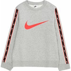 Mikina Nike Sportswear tmavě šedá / jasně červená / černá / bílá