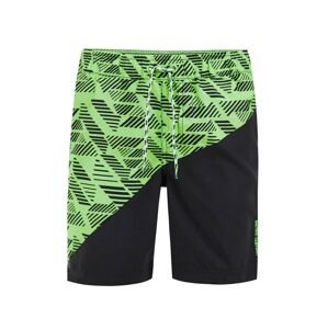 Plavecké šortky WE Fashion světle zelená / černá