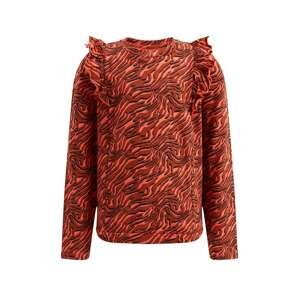 Tričko WE Fashion korálová / červená / černá