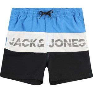 Plavecké šortky 'FIJI' Jack & Jones Junior světlemodrá / černá / bílá