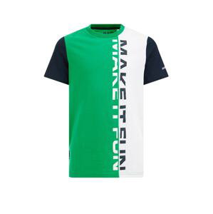 Tričko WE Fashion zelená / černá / bílá