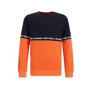 Tričko WE Fashion oranžová / černá / bílá