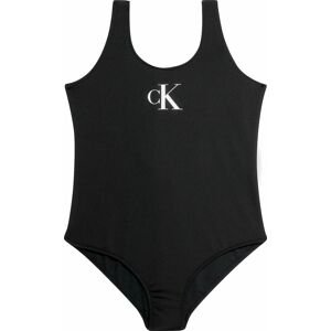 Plavky Calvin Klein Swimwear černá / přírodní bílá