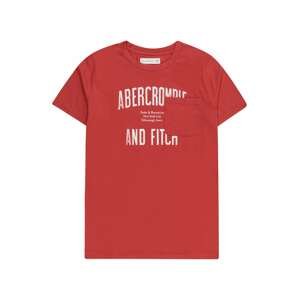Tričko Abercrombie & Fitch červená / bílá