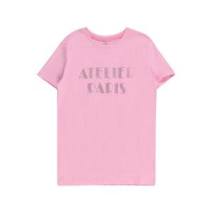 Tričko 'Mille' KIDS ONLY pink / stříbrná
