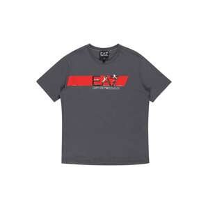 Tričko EA7 Emporio Armani antracitová / červená / černá / bílá