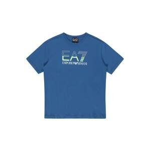 Tričko EA7 Emporio Armani královská modrá / světle zelená / offwhite