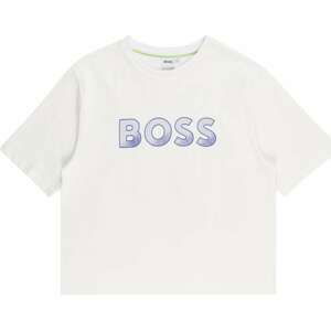 Tričko BOSS Kidswear indigo / tmavě fialová / bílá