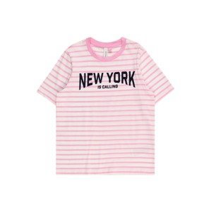 Tričko 'LEILA' Vero Moda Girl pink / černá / bílá