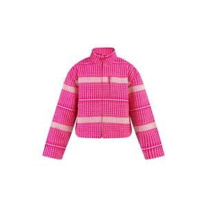 Přechodná bunda myMo KIDS pink / barva bílé vlny