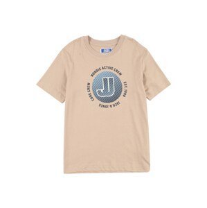 Tričko Jack & Jones Junior světle béžová / kouřově modrá / černá / bílá