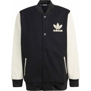 Přechodná bunda adidas Originals černá / bílá