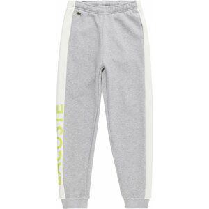 Sportovní kalhoty Lacoste šedý melír / světle zelená / bílá