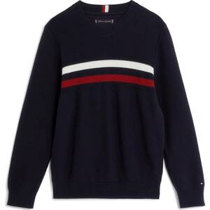 Svetr Tommy Hilfiger noční modrá / burgundská červeň / bílá