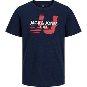 Tričko Jack & Jones Junior námořnická modř / červená / bílá