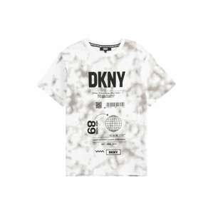 Tričko DKNY kouřově šedá / světle šedá / černá / bílý melír