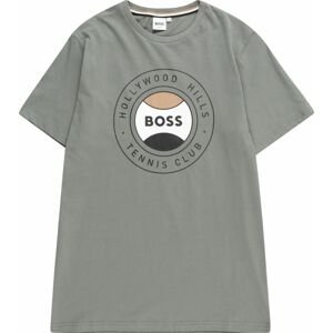 Tričko BOSS Kidswear nažloutlá / olivová / černá / bílá