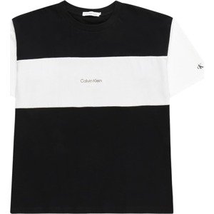 Tričko Calvin Klein Jeans černá / bílá