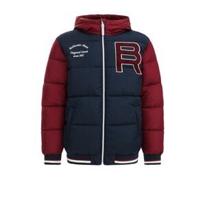Zimní bunda WE Fashion námořnická modř / karmínově červené / bílá