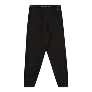 Kalhoty 'INTARSIA' Calvin Klein Jeans černá / bílá