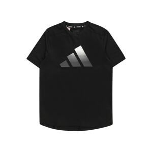 Funkční tričko 'Train Icons Aeroready Logo' ADIDAS SPORTSWEAR šedá / černá / bílá