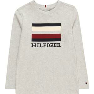 Tričko Tommy Hilfiger světle šedá / červená / vínově červená / bílá