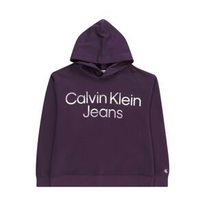 Mikina Calvin Klein Jeans šeříková / bobule / bílá