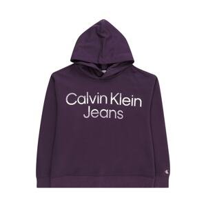 Mikina Calvin Klein Jeans šeříková / bobule / bílá