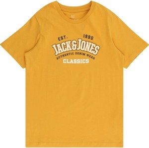 Tričko Jack & Jones Junior hořčicová / černá / bílá