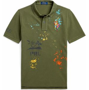 Tričko Polo Ralph Lauren světlemodrá / khaki / oranžová / bílá