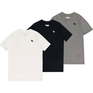 Tričko Abercrombie & Fitch šedá / černá / bílá