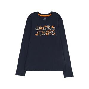 Mikina 'MILES' Jack & Jones Junior námořnická modř / šedá / antracitová / oranžová