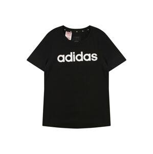 Funkční tričko 'Essentials Linear Logo Fit' ADIDAS SPORTSWEAR černá / bílá