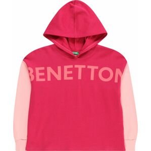 Mikina United Colors of Benetton světle růžová / tmavě růžová