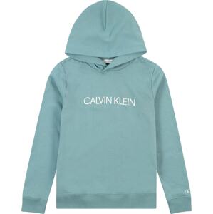 Mikina Calvin Klein Jeans tyrkysová / bílá